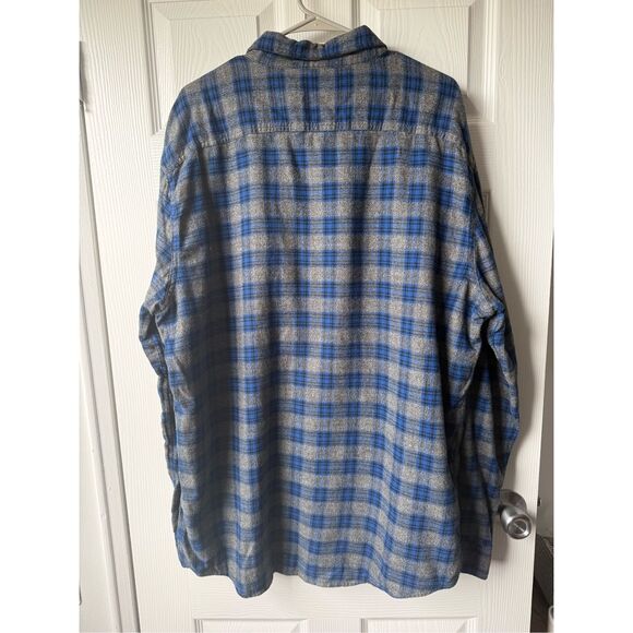 Sonoma Men's XL Blue Gray Flannel Button Down Double Breasted Outerwear - Picture 4 of 4